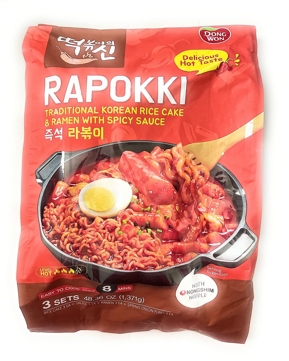 Dongwon Dongwon Dongwong Rapokki Korean Rice Cake &amp; Ramen With Spicy Sauce (Net Wt 53.3 Ounce ),
