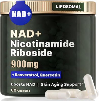ZERADM NAD Supplement, NAD Nicotinamide Riboside 900 Mg for Men and Women, Liposomal NAD Supplement with Nicotinamide Riboside, Resveratrol &amp; Quercetin, Energy, Boost NAD, 80 Capsules