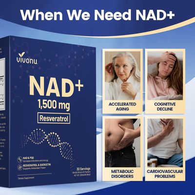 VivoNu NAD Supplement 1500mg, Liposomal NAD Nicotinamide Riboside Resveratrol Supplements with PQQ, NAD Berry Flavor Sticks for Anti-Aging, Energy, Focus - 30 Packets