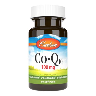 Carlson - Co-Q10, 100 mg, Energy Production &amp; Heart Function, 60 Softgels