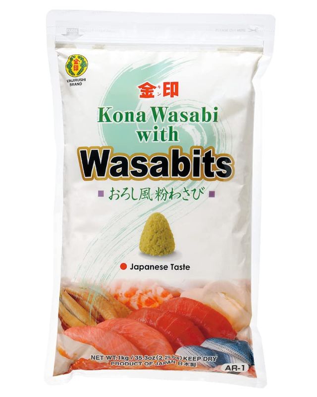 Kinjirushi Wasabits Japanese Wasabi Powder 1 kg - 2.2 lbs/Wasabi Paste, Horseradish Root Powder, Wasabi Bulk, Powdered Wasabi, Wasabi Powder for Sushi - No Corn Starch, Spicy/Kinjirushi Wasabi