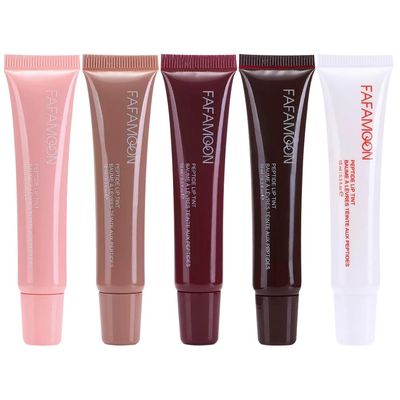 NAILKISS 5 Colors Tinted Peptide Lip Tint, Hydrating Lip Tint Stain Lip Gloss, Shiny Jelly Lip Plumping Lip Balms, Long Lasting Nourishing Non-sticky Smooth Lip Care Glow Oil Set