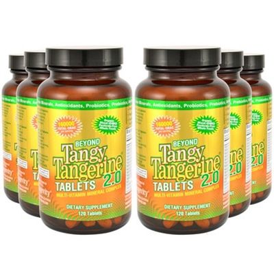Youngevity Beyond Tangy Tangerine 2.0 Multi-Vitamin &amp; Mineral Complex - Made with Natural &amp; Whole Foods | 160,000 ORAC | 120 Tablets - 6-Pack