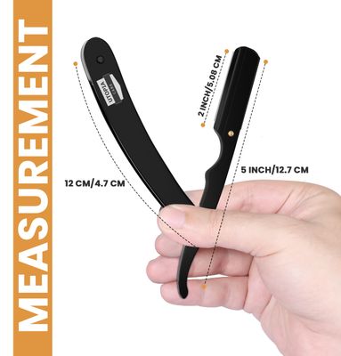 Utopia Care Professional Straight Razor for Men, Barber Straight Edge Razor Safety with 100 Pack Blades, Black