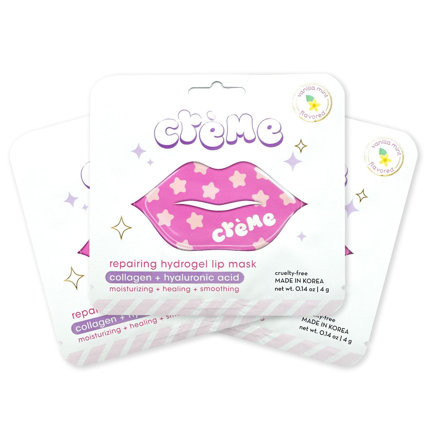 The Crme Shop Boba Bears Repairing Hydrogel Lip Mask, Lip Masks for Dry Lips, Hydrating Lip Mask, Lip Patches for Wrinkles, Collagen &amp; Hyaluronic Acid
