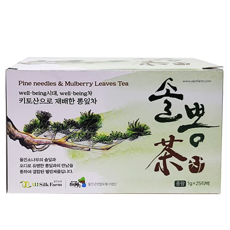 Korean Herb Leaves Pine Needles and Mulberry Leaves Tea (0.04oz 25 Tea Bags) Eco Wellness K-Food