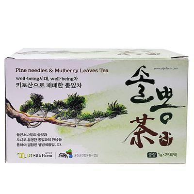 Korean Herb Leaves Pine Needles and Mulberry Leaves Tea (0.04oz 25 Tea Bags) Eco Wellness K-Food