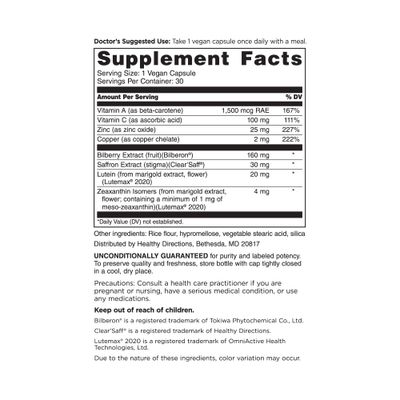 DOCTORS' PREFERRED Clinical-Grade OcuGold Eye Vitamins with Lutein and Zeaxanthin for Macula &amp; Retina Health, Digital Eye Strain, Eye Fatigue and Visual Performance | 60 Vegan Capsules