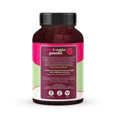 Kids' Fruit &amp; Veggie Gummy Supplement | 120 Gummies - 2 Month Supply | Delivers Complete Daily Dose of Recommended Fruits and Veggies | Vegan, Non-GMO, Gluten-Free
