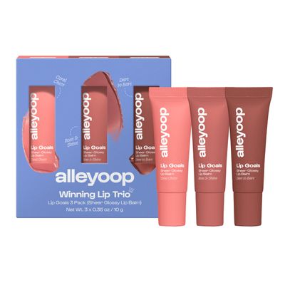 ALLEYOOP Lip Goals Trio, 3-Piece Lip Balm Set - Hydrating &amp; Moisturizing Lip Care for Cracked Lips - Natural Plumping Lip Moisturizer That Smooths, Soothes, &amp; Protects - Vegan