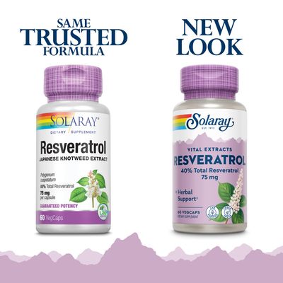 SOLARAY Guaranteed Potency Resveratrol, Veg Cap (Btl-Plastic) 75mg | 60ct