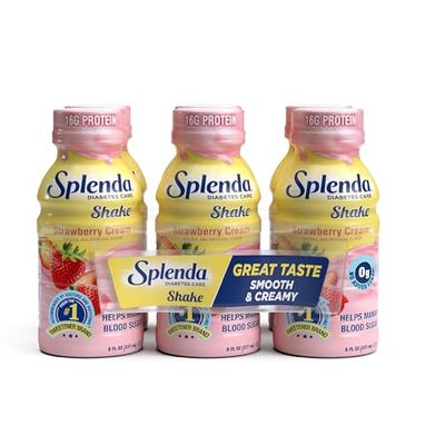 SPLENDA Diabetes Care Shakes - Meal Replacement Shake, 8 Fluid Ounces Per Bottle (Strawberry Cream, 6 Pack)