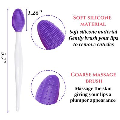 Acshio 100 Pack Lip Scrub Brushes, Double Sided Silicone Exfoliating Lip Brush, Soft Lip Facial Cleaning Scrubber Tool for Smoother and Fuller Lip Appearance