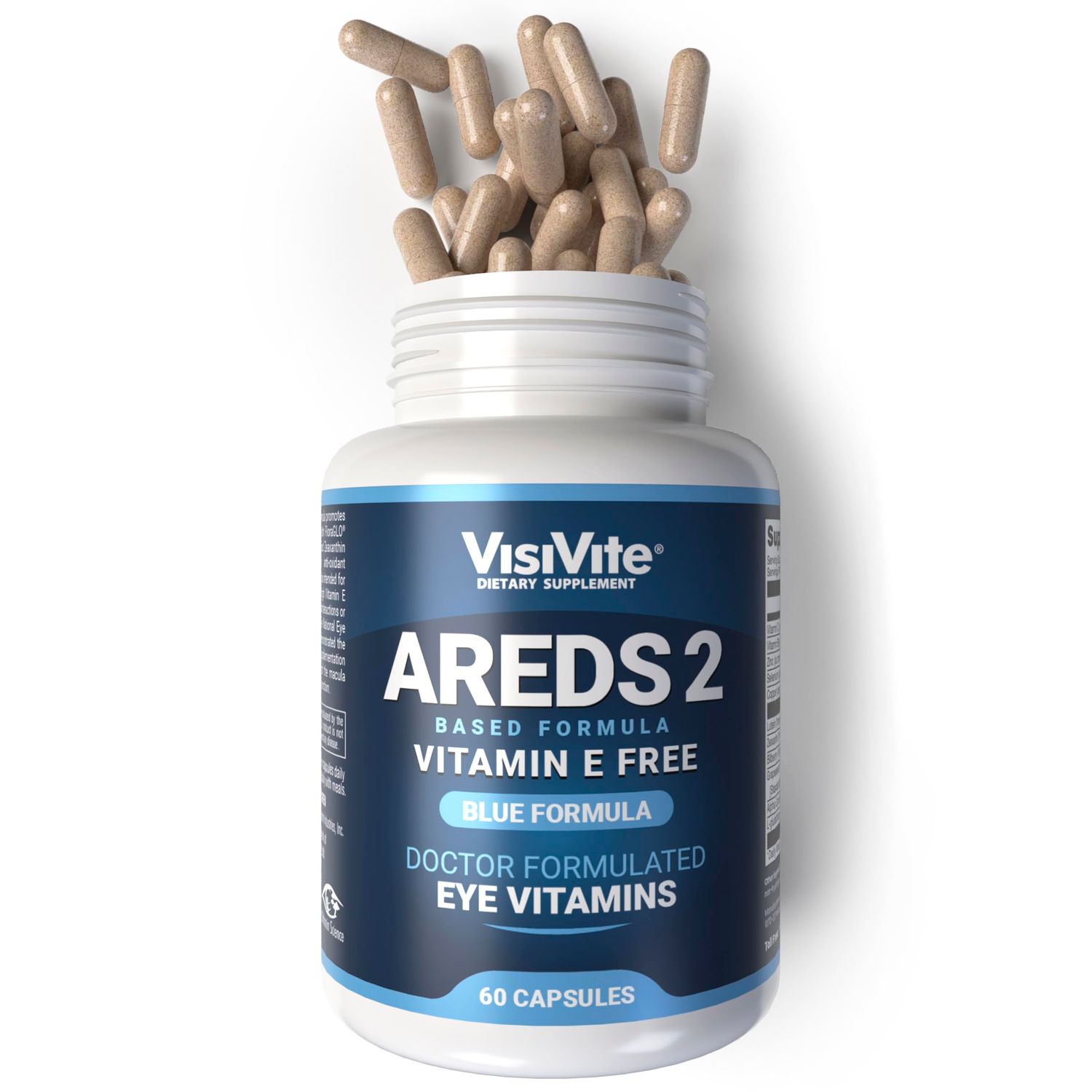 AREDS 2 Eye Vitamins - VisiVite Vitamins for Eye Health Without Vitamin E - Eye Vitamins for Seniors - Lutein and Zeaxanthin Supplements - 60 Capsules