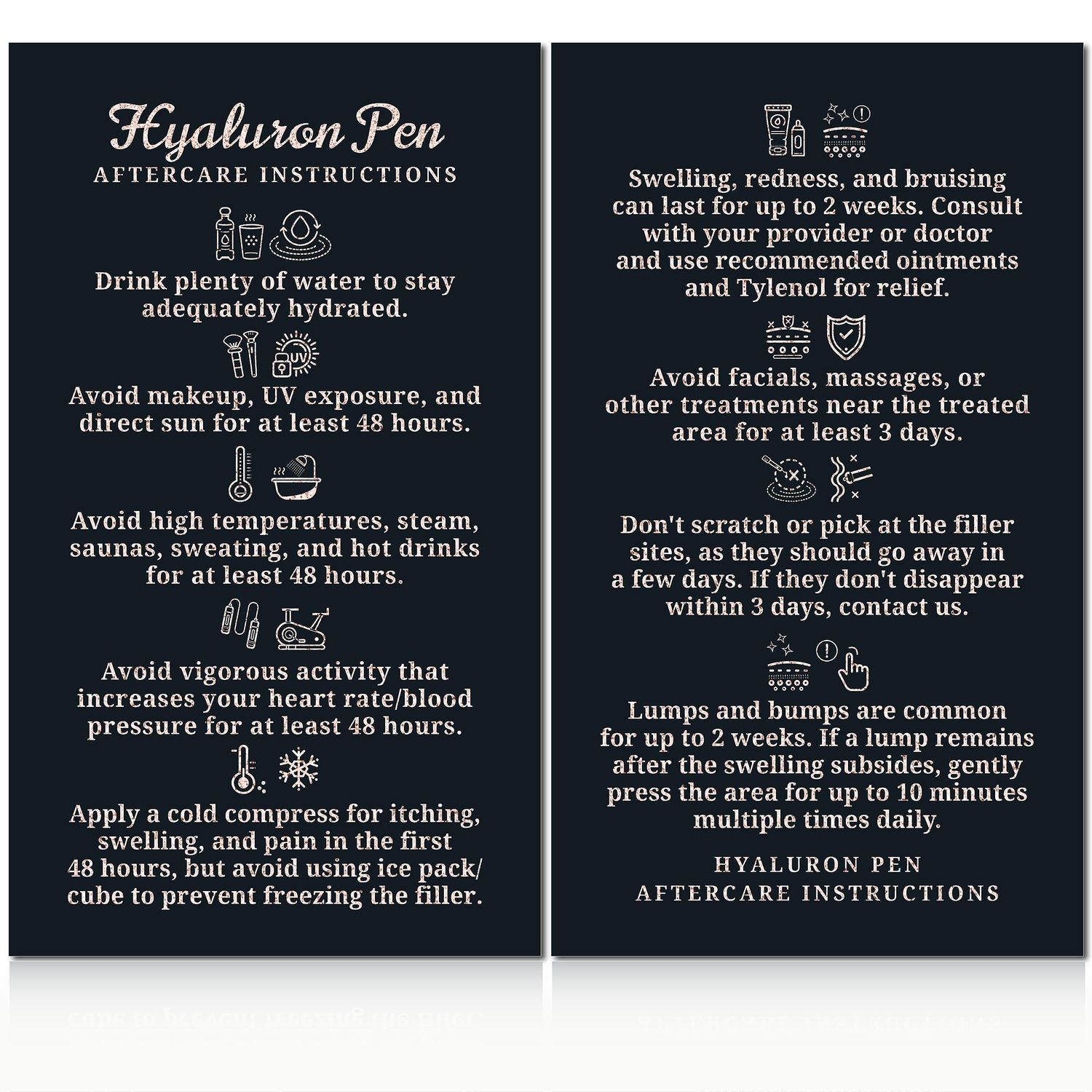 Havongki - 100 Pack - Premium Hyaluron Pen Lip Filler Aftercare Instructions Card 2 x 3.5&quot; Accessories Supplies Kit Care - HP20A100_N