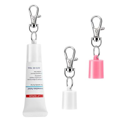 Keychain Cap Compatible with Aquaphor 0.35 oz Lip Balm, Portable Holder Keychain Cap Compatible with Aquaphor Lip Repair Tubes (WhitePink)