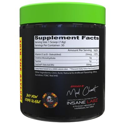 Insane Labz Creatine Craig - Flavored, Pre Workout, Post Workout, Build Muscle (30 Servings (Pack of 1), Fruit Punch)