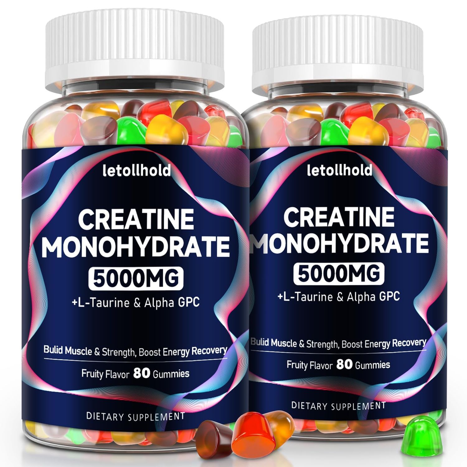 Creatine Monohydrate Gummies 5g for Women &amp; Men - Creatine Gummies for Women Pre Workout Chewables with L-Taurine &amp; Alpha GPC, Sugar-Free Muscle Builder, Energy Boost, Vegan Non-GMO (160 Count)