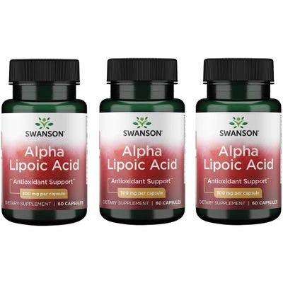Swanson Alpha Lipoic Acid - Antioxidant Activity Supplement - 300 mg 60 Capsules (3 Pack)