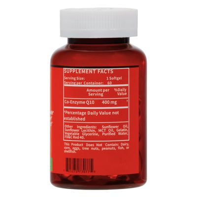 Nikoni Liposomal CoQ10 400 mg, Higher Absorption, Supports Heart, Brain &amp; Energy (60 Softgels)