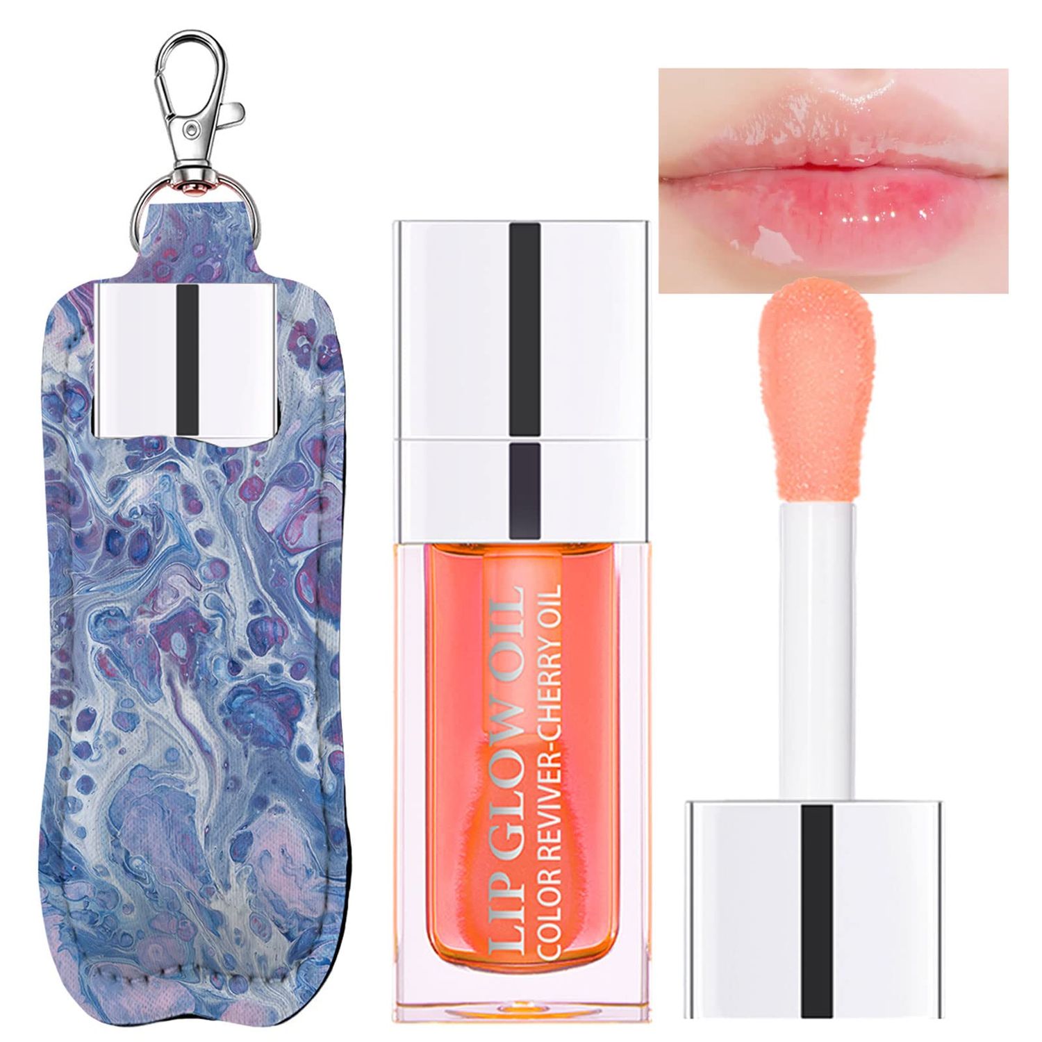 Hydrating Lip Glow Oil, Plumping Watery Lip Gloss, Refreshing Moisturizing Lip Oil Tinted Lip Balm, Lasting Nourishing Revitalizing Lip Tint Lip Care (01 Pink)