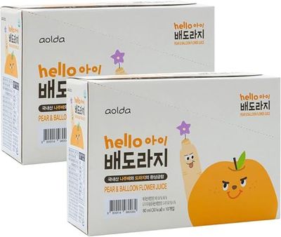 Korean Pear and Bellflower Root Juice All Natural Juice For Kids, 2.7 Fl Oz Bags (Pack of 20)