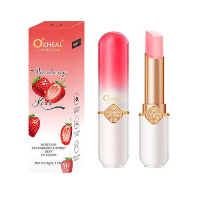 O&#39;CHEAL Color Fruit Lipstick Peach Temperature Changing Lip balm Moisturizing Waterproof Long Lasting Moisturizes Lip Balm