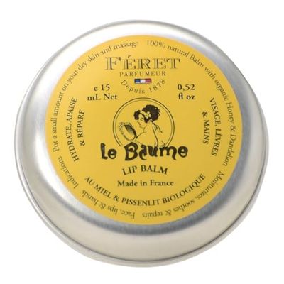 Feret Le Baume Multi-Purpose Balm - Rose Poudr - Deeply Hydrating Moisturizer for Dry Cracked Skin, Lips &amp; Cuticles - Natural Lip Balm with Shea Butter &amp; Honey - Made in France - 15ml / 0.52 oz