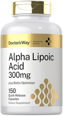 Doctor&#39;s Way Alpha Lipoic Acid 300mg | 150 Capsules | with Biotin Optimizer | ALA Supplement | Non-GMO, Gluten Free
