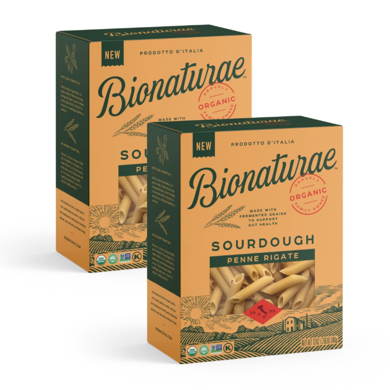 Bionaturae Sourdough Organic Penne Pasta - Organic Pasta, Pasta Penne, Pasta Noodles, Penne Pasta Noodles, Dried Pasta, Penne Noodles - 12 Ounce (Pack of 2)