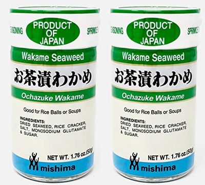 Mishima Ochazuke Wakame Furikake Mix | Seaweed and Rice Cracker | 1.76 Oz | Pack of 2