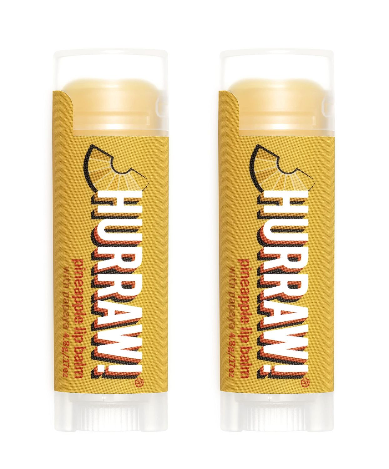 Hurraw! Pineapple Lip Balm, 2 Pack: Organic, Certified Vegan, Cruelty and Gluten Free. Non-GMO, 100 Natural Ingredients. Bee, Shea, Soy and Palm Free. Made in USA