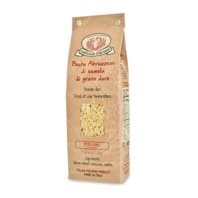 Rustichella d&#39;Abruzzo Stelline Pastina - 500g Small Star-Shaped Pasta, Perfect for Broths, Soups, &amp; Comfort Dishes - Made with Durum Wheat Semolina, Ideal for Kids &amp; Adults - Authentic Italian Past...