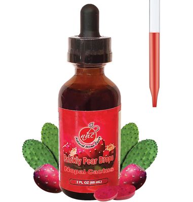 Natural Home Cures Prickly Pear Nopal Cactus Supplement - Liquid Concentrated Drops - Cactus Fruit Extract Tincture - Rich in Betalains, Potent &amp; Bioavailable - No Additives - 2 oz (Pack of 1)