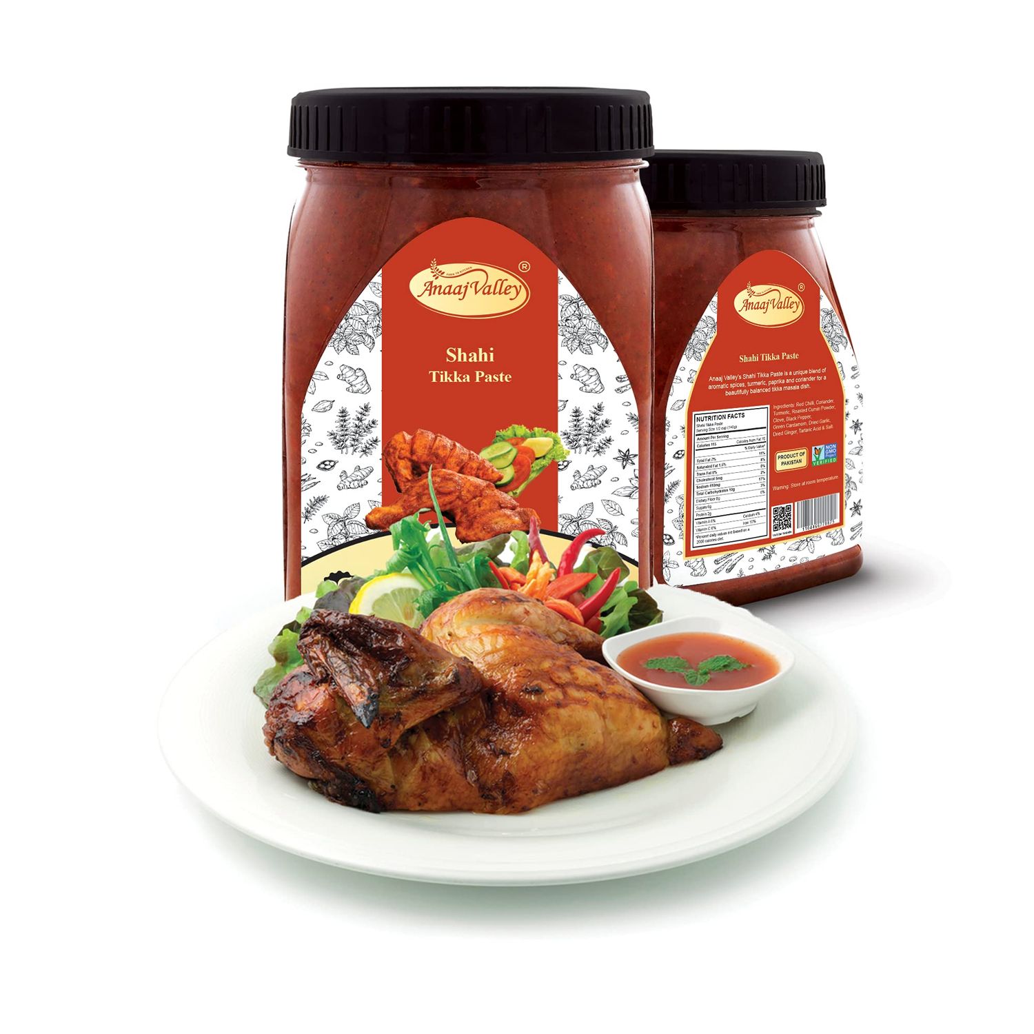 ANAAJ VALLEY Shahi Tikka Paste - 350g Tikka Masala Powder - Vegetable and Cooking Paste - Chicken Tikka Masala - Adds Taste and Flavor in Food - Fresh &amp; Aromatic | All Natural | Spicy &amp; Delicious