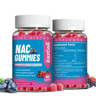 EAZGOO NAC Gummies 800mg, N-Acetyl Cysteine Supplement, NAC Supplement for Immune System &amp; Antioxidant, Non-GMO, Gluten Free, Vegan - 120 Counts