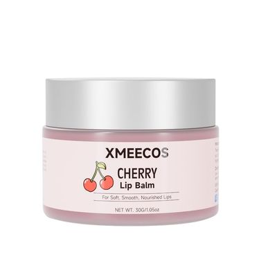 XMEECOS Beeswax lip balm with rose and jasmine, kiwi, strawberry, peach, cherry extract bee friendly 100 Natural for men and women, cruelty free moisturizing (30 Grams, Cherry)