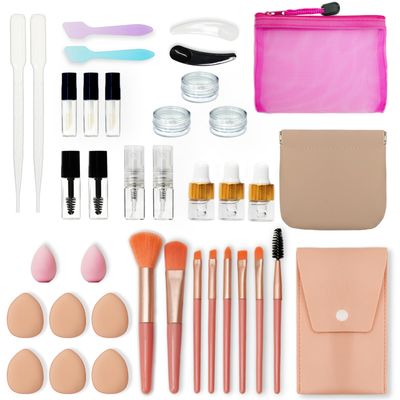 PrettyCare 38 pcs Mini Makeup Containers Set, Birthday Gifts for Women, Her, Mom, Travel Size Bottles Kits with Brushes, Mini Dropper Bottles, Spray Bottles, Lip Tubes for Skincare &amp; Essential Oil