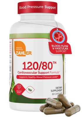 Zahler 120/80 Cardiovascular Support Formula, Supports Healthy Blood Pressure Levels 60 Capsules