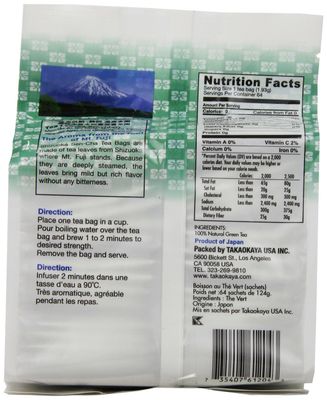 Takaokaya Tea T Green Sencha, TeaBags, 64 Count Unit