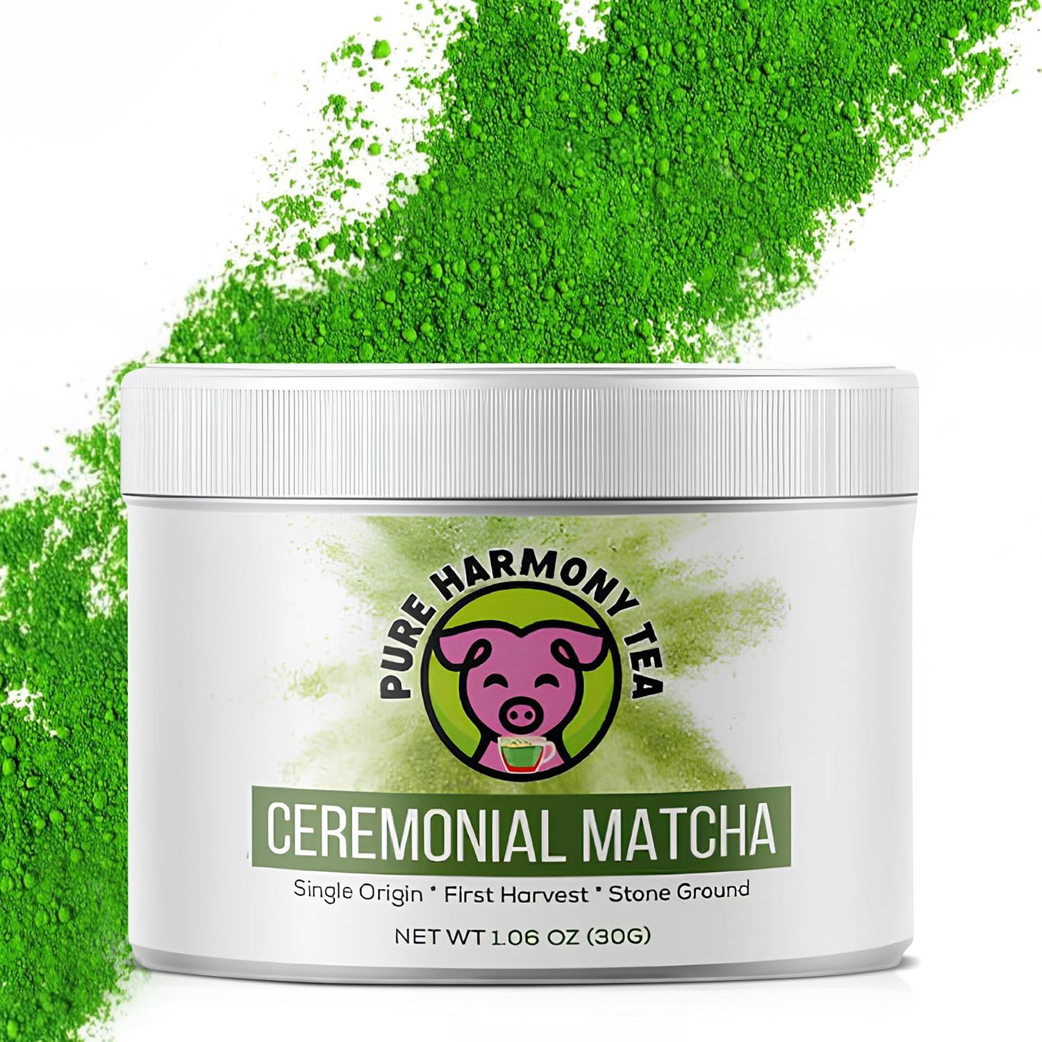 Pure Harmony Tea Ceremonial Grade Matcha Powder - 30g Single Origin First Harvest Matcha Green Tea Powder - Authentic Japanese Matcha with Mild Non-Bitter Taste - Rich in Antioxidants
