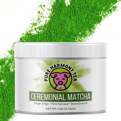 Pure Harmony Tea Ceremonial Grade Matcha Powder - 30g Single Origin First Harvest Matcha Green Tea Powder - Authentic Japanese Matcha with Mild Non-Bitter Taste - Rich in Antioxidants