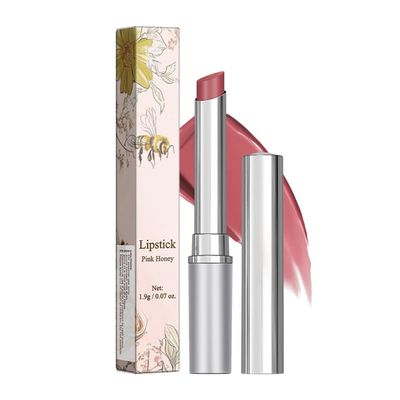 Tinted Lip Balm Lipstick, Hydrating Natural Glossy, Long-lasting Moisturizing &amp; Nourishing Lip Care with Natural Ingredients Transparent Color (Pink, 0.07oz)
