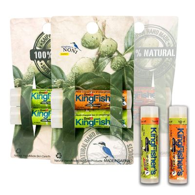 Kingfisher&#39;s Noni Lip Balm, 100 Natural Moisturizing Lip Balm, Ultra Hydrating Lip Care, Original Noni Oil &amp; Virgin Coconut Oil (Pack of 2) (1 Sweet Orange and 1 Mint)