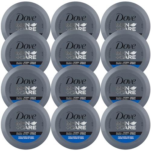 Dove MenCare Ultra Hydra Cream - Dove Lotion, 3-In-1 Advanced Skin Care for Men, Face Cream, Hand Cream, and Body Lotion for Extremely Dry Skin, All Skin Types, 5.07 Fl Oz (Pack of 12)