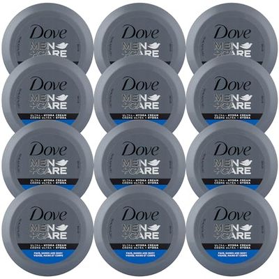 Dove MenCare Ultra Hydra Cream - Dove Lotion, 3-In-1 Advanced Skin Care for Men, Face Cream, Hand Cream, and Body Lotion for Extremely Dry Skin, All Skin Types, 5.07 Fl Oz (Pack of 12)