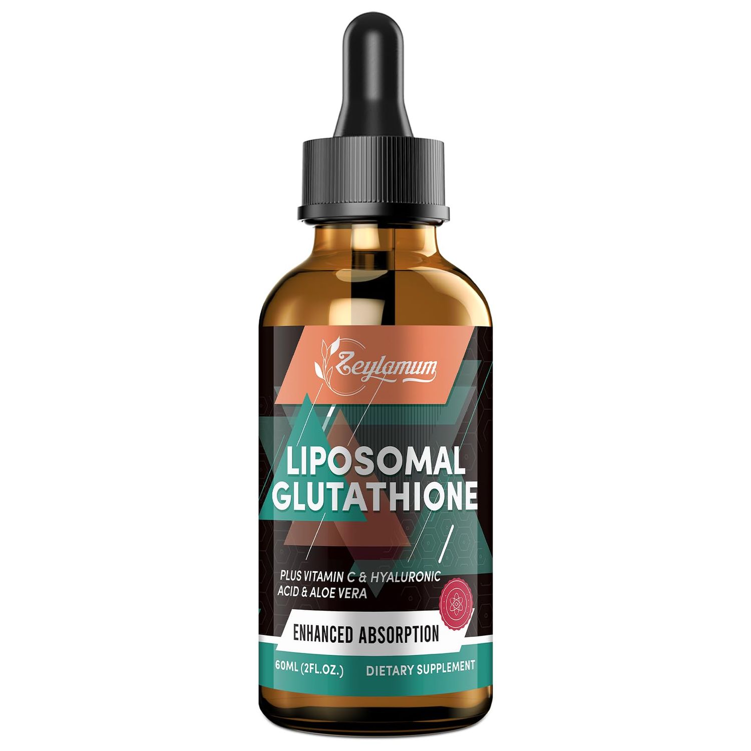 2000MG Liposomal Glutathione Liquid Drops, Enhanced Absorption, Glutathione Supplement, with Vitamin C, Hyaluronic Acid &amp; L-Glutathione, Antioxidant Supplement - Liver Detox, Radiant Skin, 2.02 OZ