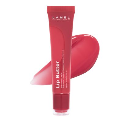 LAMEL Nourishing Lip Butter Tinted Lip Balm - Hydrating Formula with Cocoa Butter &amp; Vitamin E - Sheer Pink Tint, Moisturizing, Glossy Natural, Non-Sticky - 01 Pinkish - 0.5 fl.oz / 15 ml