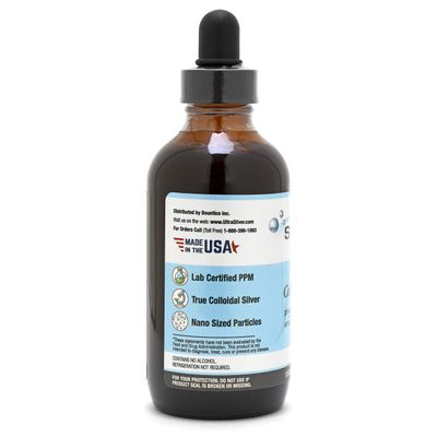 Ultra Silver Colloidal Silver | 500 PPM, 4 Oz (118mL) | Mineral Liquid Supplement | True Colloidal Silver - with Dropper