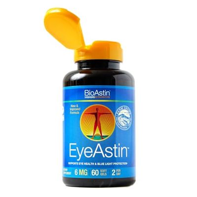 EyeAstin, BioAstin Hawaiian Astaxanthin with Lutein &amp; Zeaxanthin, Supports Eye Health Naturally, 60 Count